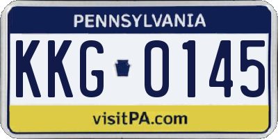 PA license plate KKG0145