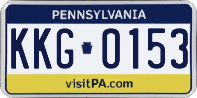 PA license plate KKG0153