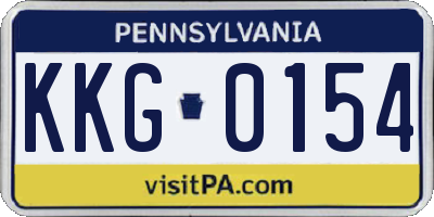 PA license plate KKG0154