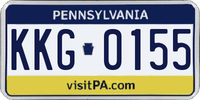 PA license plate KKG0155