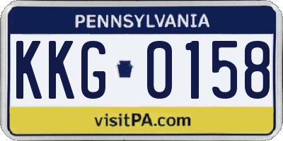 PA license plate KKG0158