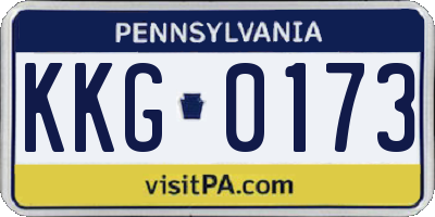 PA license plate KKG0173