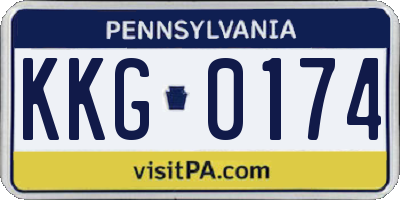 PA license plate KKG0174