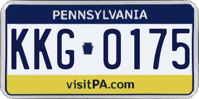 PA license plate KKG0175