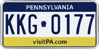 PA license plate KKG0177