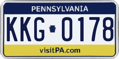 PA license plate KKG0178