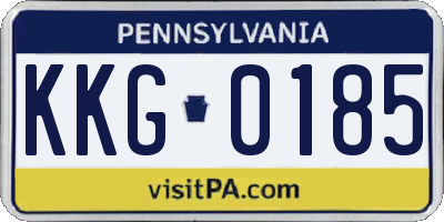 PA license plate KKG0185
