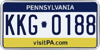 PA license plate KKG0188
