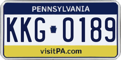 PA license plate KKG0189