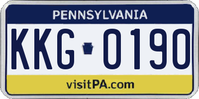 PA license plate KKG0190