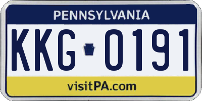 PA license plate KKG0191