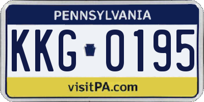 PA license plate KKG0195