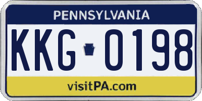 PA license plate KKG0198