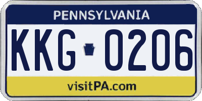 PA license plate KKG0206