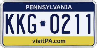 PA license plate KKG0211