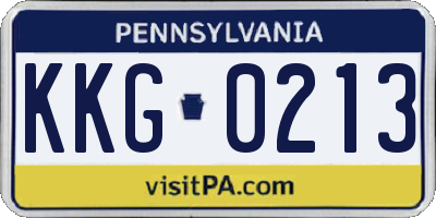 PA license plate KKG0213