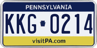 PA license plate KKG0214