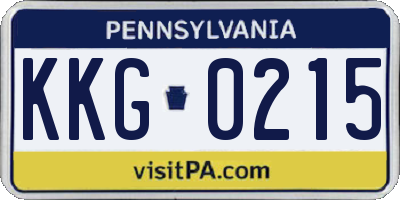 PA license plate KKG0215