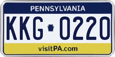 PA license plate KKG0220