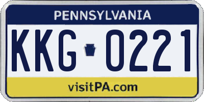 PA license plate KKG0221