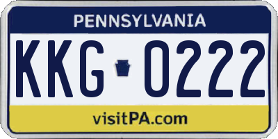 PA license plate KKG0222