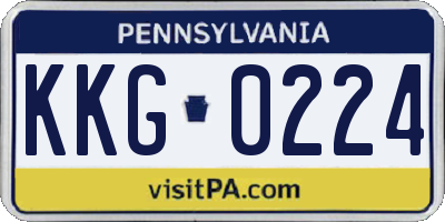 PA license plate KKG0224