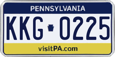 PA license plate KKG0225
