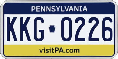 PA license plate KKG0226