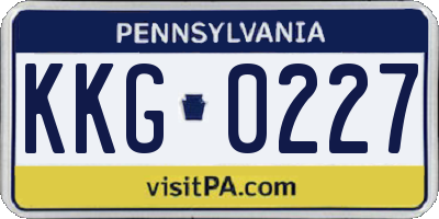 PA license plate KKG0227