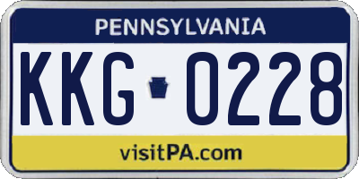 PA license plate KKG0228