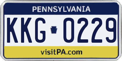 PA license plate KKG0229