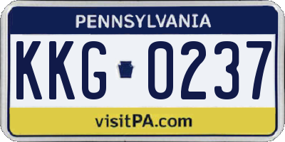PA license plate KKG0237