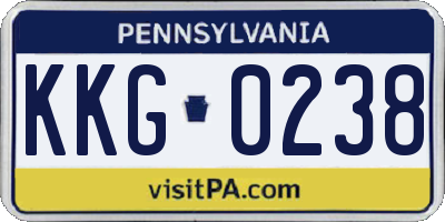 PA license plate KKG0238