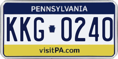 PA license plate KKG0240
