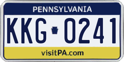 PA license plate KKG0241