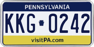 PA license plate KKG0242