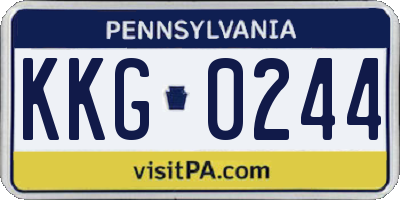 PA license plate KKG0244