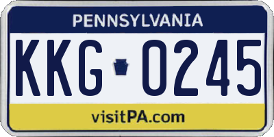 PA license plate KKG0245