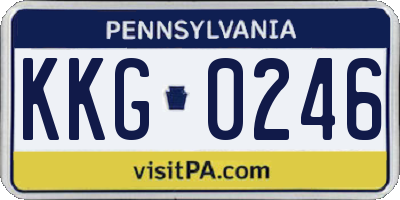 PA license plate KKG0246