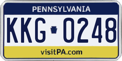 PA license plate KKG0248