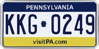 PA license plate KKG0249