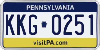 PA license plate KKG0251