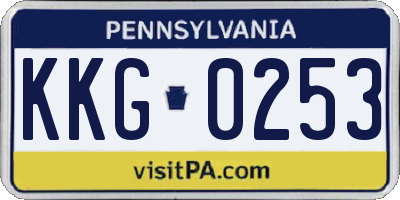PA license plate KKG0253