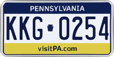 PA license plate KKG0254
