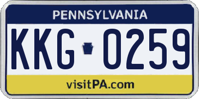PA license plate KKG0259