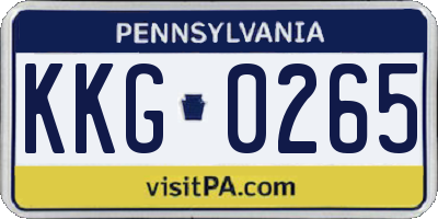 PA license plate KKG0265