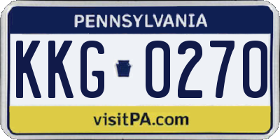 PA license plate KKG0270