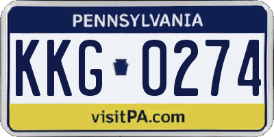 PA license plate KKG0274