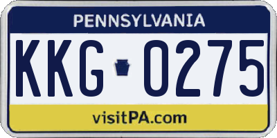 PA license plate KKG0275