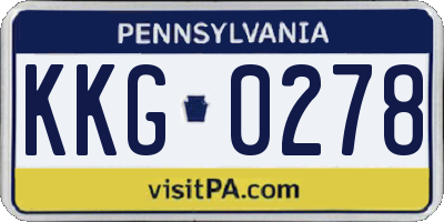 PA license plate KKG0278